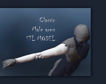 Muscular Male Arms — Classic Masculine BJD 3D Model for 32cm Dolls