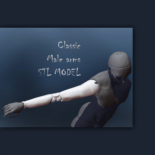 Muscular Male Arms — Classic Masculine BJD 3D Model for 32cm Dolls