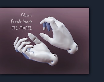 3D STL hands female Doll classic BJD woman