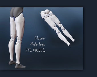 Muscular Male Legs — Classic Masculine BJD 3D Model for 32cm Dolls
