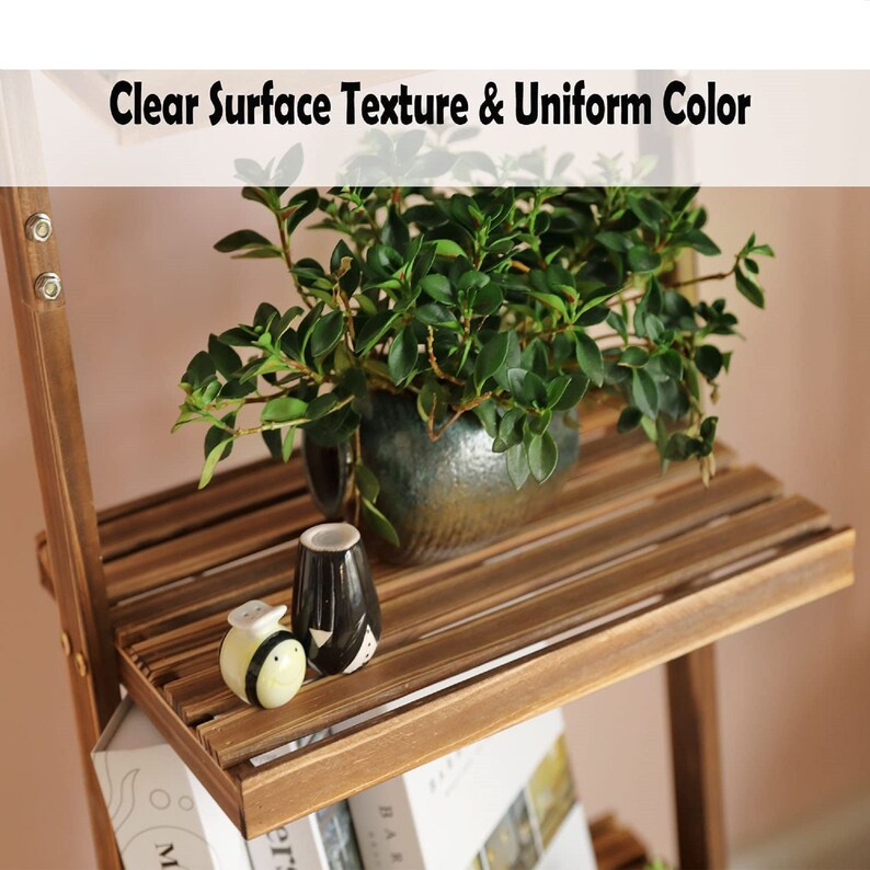 6tier Wooden Shelves Ladder Shelfplant Stand Storage Etsy