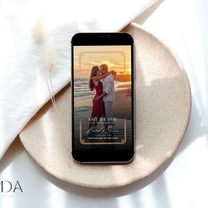 E-Invite Wedding Save the Date | Photo Save the Date | Wedding Invite | Customizable Save the Date | Digital Invite | Editable | Canva
