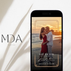 Digital Wedding Save the Date | Photo Save the Date | Wedding Invite | Customizable Save the Date | E-Invite | Editable | Canva