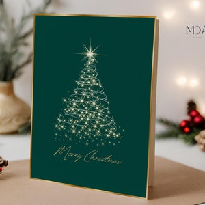 Elegant Greeting Card, Printable Christmas Card, Xmas Greeting Card, Christmas Tree Card, Merry Christmas Card, Xmas Cards