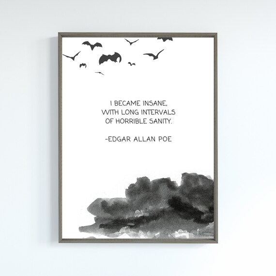 Edgar Allan Poe Printable Wall Art / Edgar Allan Poe Quote / - Etsy