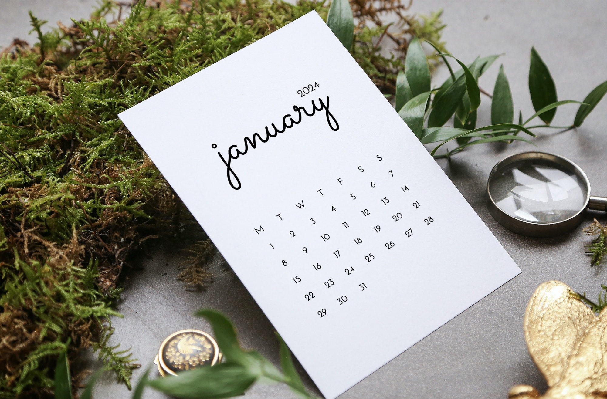 2024 Calendar Printable Mini Calendar 2024 Monthly Calendar 2024