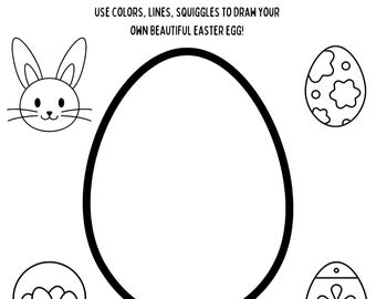 イースターエッグの塗り絵を自分で描こう