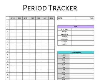 生理周期トラッカー - 印刷可能