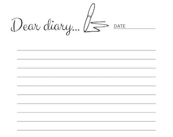 親愛なる日記の印刷可能なページ