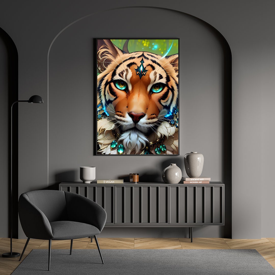 Emerald Tiger Wall Art printable 