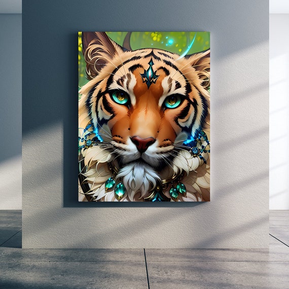 Emerald Tiger Wall Art printable 