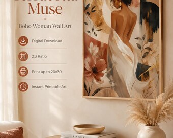Terracotta Muse Modern Living Room Decor, 2x3 Ratio