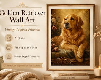 Golden Retriever Vintage Wall Art