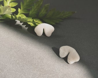 White Texturized Polymer Clay Stone Stud