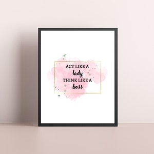 Boss Lady Printable Quote, Boss Lady Digital Download, Boss Lady Quote, Boss Lady Gift, Boss Lady Wall Art, Boss Lady Office Decor