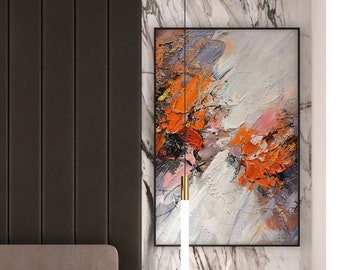 Abstract Impasto Landscape, Hand-Painted Textured Landscape Artwork, Oil Painting on Canvas, Modern Wall Art Decor