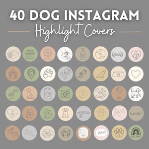 40 Hund Instagram Highlight-Cover | Hund Instagram Symbole | Hund Business Icon | Hund Instagram Designs | Haustier Instagram Highlight Abdeckungen