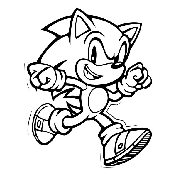 Sonic Svg, Sonic Outline Svg, Sonic the Hedgehog Outline Svg, Sonic the Hedgehog Png, Sonic Clipart, Cricut Cut File, Laser