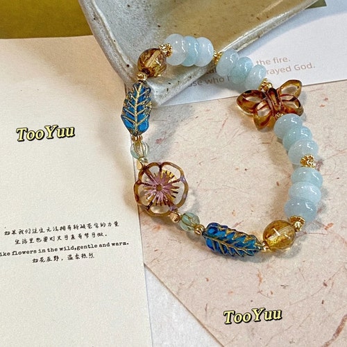Czech shops beaded bracelets, agate bracelets, original bracelets, niche accessories, DIY, bracelets for girls, cute Ins bracelets