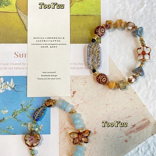 Czech shops beaded bracelets, agate bracelets, original bracelets, niche accessories, DIY, bracelets for girls, cute Ins bracelets