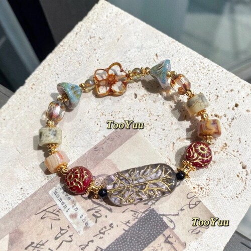 Czech shops beaded bracelets, agate bracelets, original bracelets, niche accessories, DIY, bracelets for girls, cute Ins bracelets