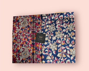 Handmade fabric document holder A4 with upcycled cotton materials -set of two