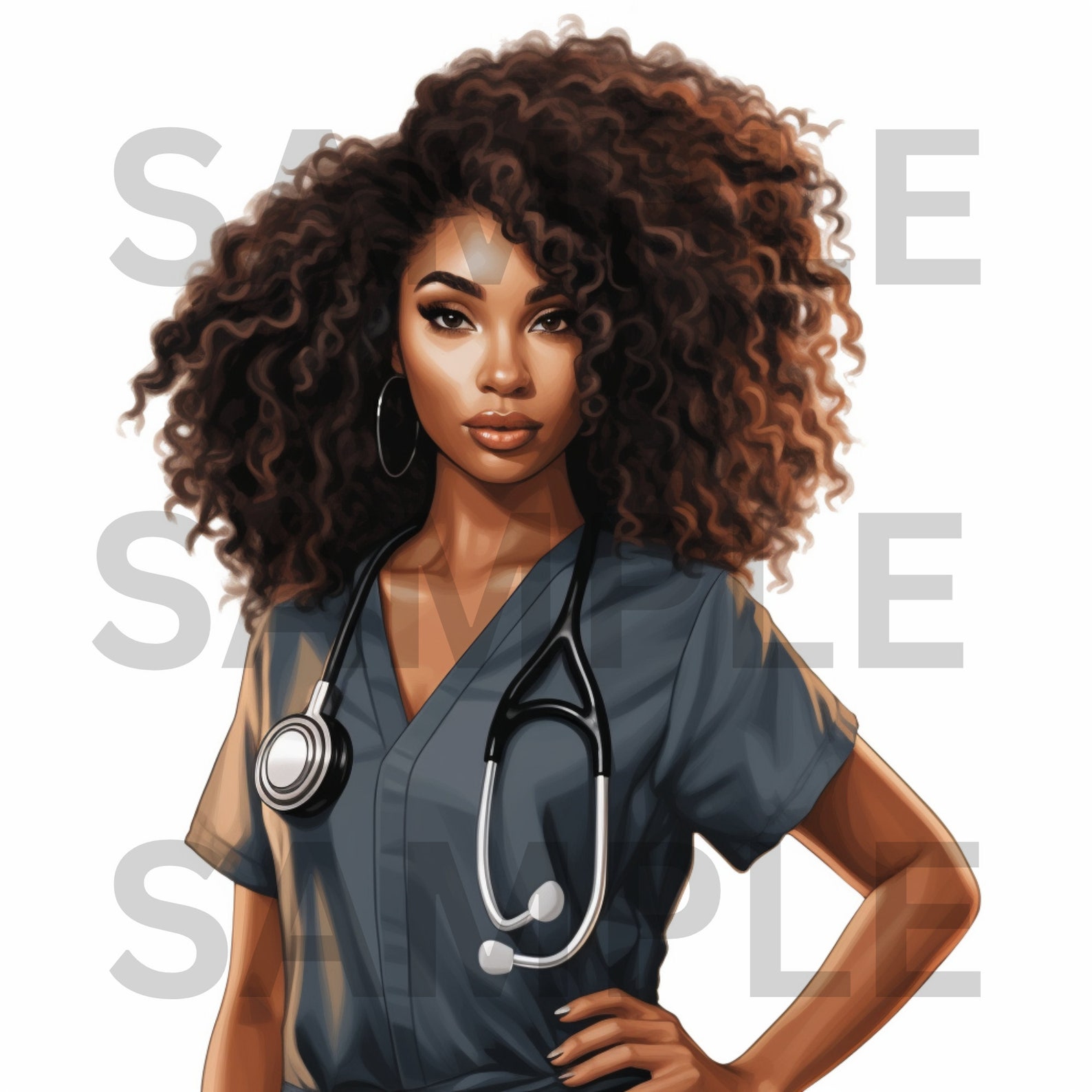 Black Nurse Clip Art Vol. 2 Black Nurse PNG Healthcare Clip Art Nurse