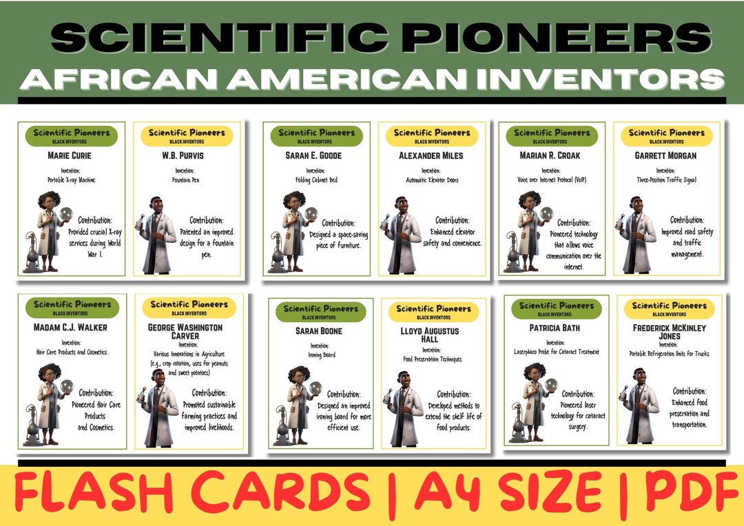 Black History Flash Cards Famous Black Inventors Homeschool Resources