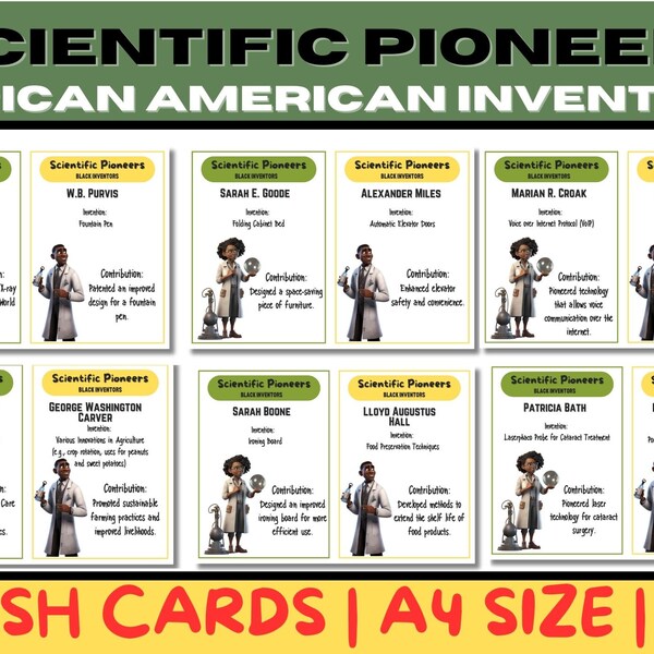 African American Flash Cards Printable Etsy