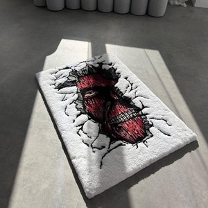 Handmade Tufted Titan Anime Rug: 3D Custom Fluffy Rug