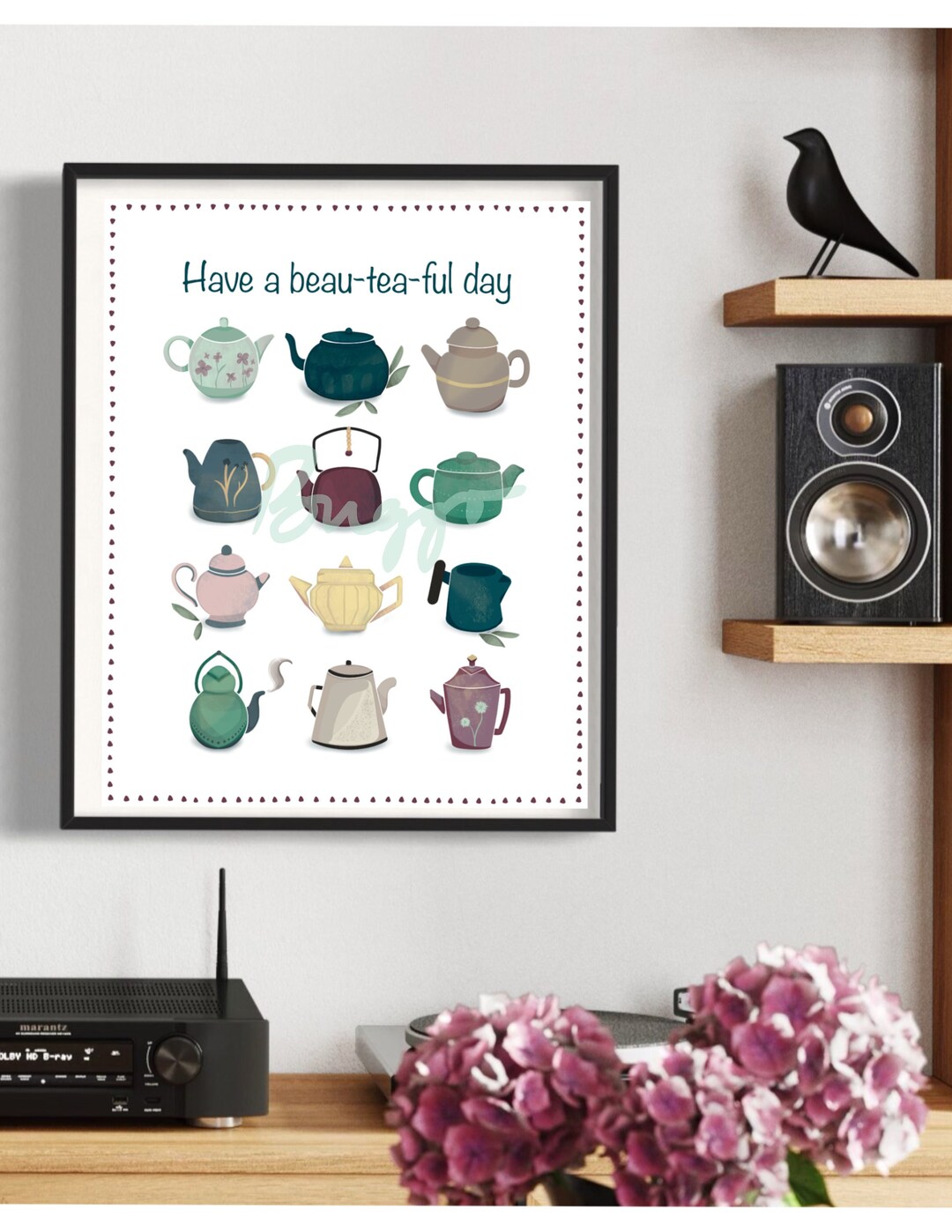 Teapot Kettle Art Illustration Digital Download Print Contemporary and