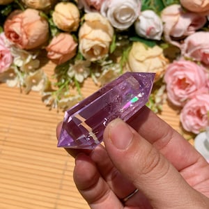 Amethyst Vogel Crystal: 12-Sided Double-Terminated Healing Stone, Halloween gift