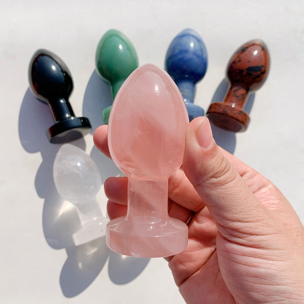 Consolador de tapón anal de cristal de equilibrio de chakras - Potenciador de intimidad de piedras preciosas artesanales, pene de cristal, juguete sexual de bienestar espiritual, regalo reflexivo