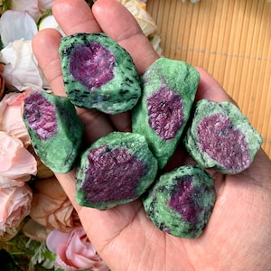 Raw Ruby Zoisite Specimen: Untreated Healing Crystal Chunk, Halloween gift