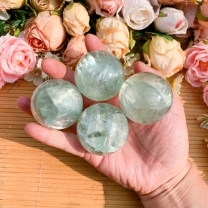Rainbow Green Fluorite Sphere (4cm): Polished Crystal Ball, Halloween gift