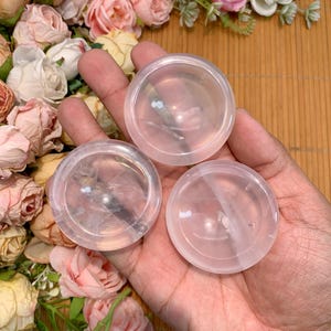 Mozambique Rose Quartz Bowl, Beautifully Carved Clear Pink Quartz Sphere Holder, Perfect Healing Crystal Home Decor Gift for Housewarming