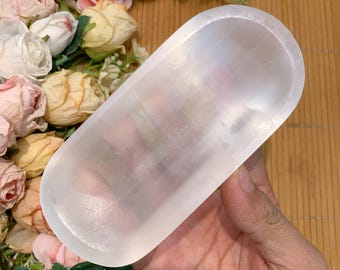 Selenite Crystal Cleansing Bowl: Meditation & Charging Dish, Halloween gift