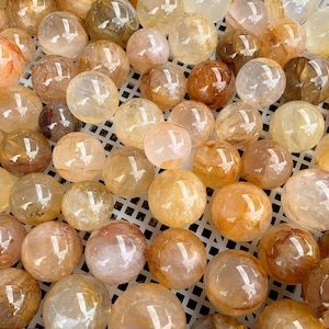 1PC High Quality Golden Healer Sphere, Gold Hematoid Quartz Sphere, Golden Healer Quartz, Yellow Hematoid Quartz Sphere, Yellow Quartz