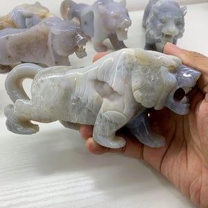 1PC Natural Agate GEODE Tiger Sculpture - 17x7x5.5cm Healing Crystal, Unique Home Decor, Special Housewarming Gift, Halloween Gift