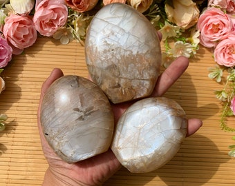 AAA high quality peach moonstone free form orange moonstone flash moonstone peach crystal free form mom gifts healing crystal chakra crystal