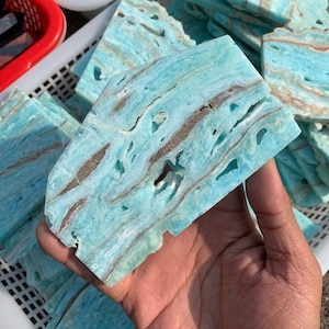 1PC  Natural Hemimorphite Slice 13cm+ | Blue Crystal Home Decor | Healing Housewarming Gift Halloween Gift
