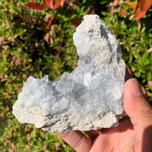 1PC Rough Blue Celestine Crystal - Raw Celestite Cluster from Madagascar -  Housewarming Gift Halloween Gift, Christmas gift