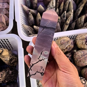 Purple Picture Jasper Crystal: Vampire Night Theme, Healing Stone (13cm+), Halloween gift