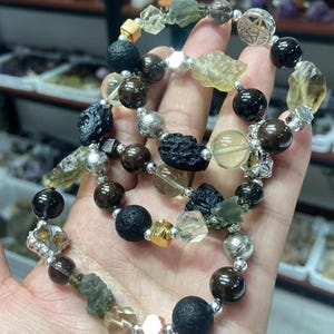 Pulsera de meteorito única (1 unidad): oro tibetano libio con meteorito de hierro. Regalo especial de cumpleaños para él y para ella, regalo de Halloween.
