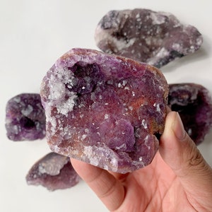 Purple Fluorite Healing Crystal: Energy Balance Gift, Halloween gift