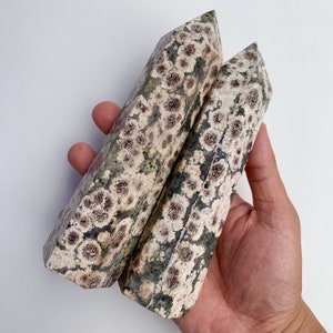 Crystal Gifts - Large  Green Flower Jasper, 15cm Healing Crystal for Wellness and Balance - Perfect Earthy Gift Halloween Gift