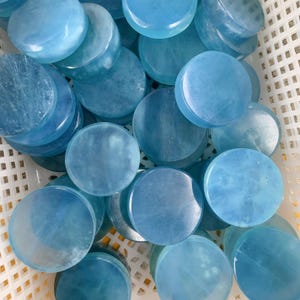 Aquamarine Palm Stone: Blue Gemstone Worry Stone for Anxiety Relief, Halloween gift
