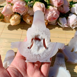Dea in agata drusa fatta a mano: decorazione per meditazione e yoga, regalo di Halloween