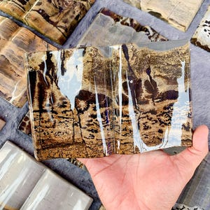 Handmade Picture Jasper Book Decor, Dendritic Jasper Crystal for Home Styling, Unique Crystal Gift for Nature Lovers Halloween Gift