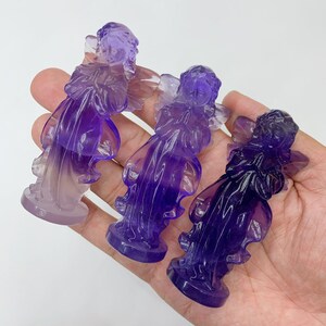 Purple Fluorite Fairy: Healing Crystal Gift, Energy Balance (8.5cm), Halloween gift